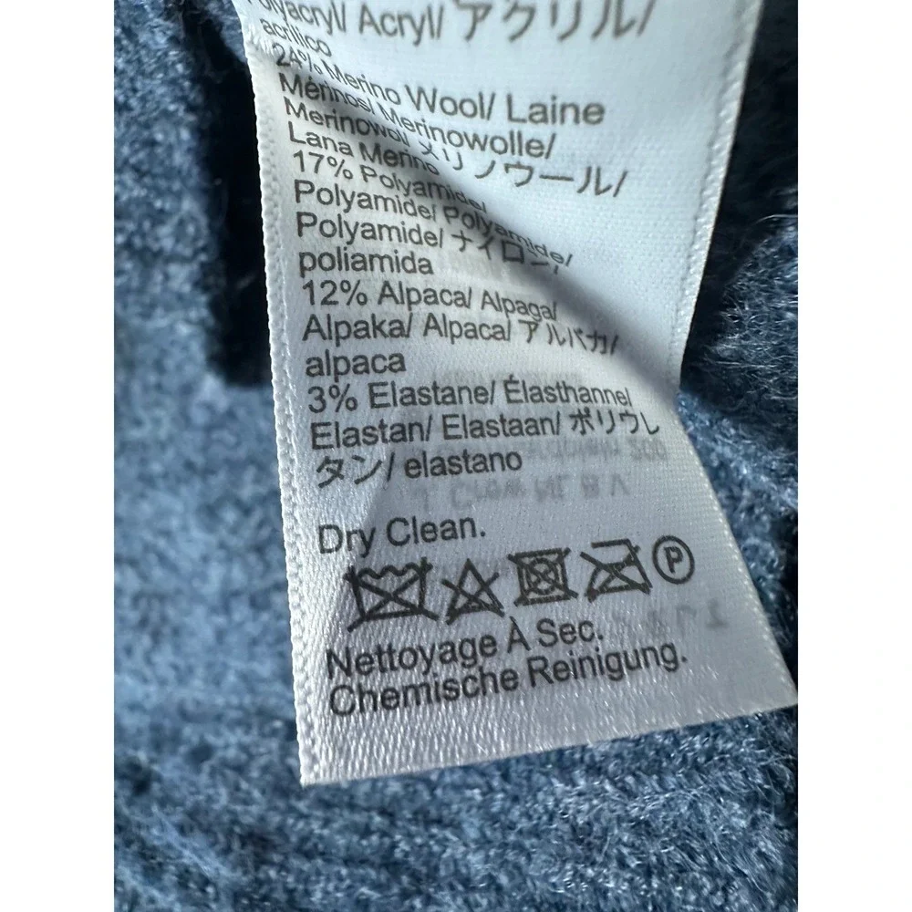 J.Crew Womens Half Zip Sweater XS Blue Merino Wool Alpaca Blend Pullover Preppy